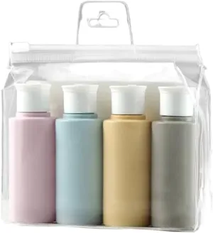 Soap Dispenser Hand Soap Dispenser Portable Empty Bottles Leak Proof Free Silicone Reusable Silicone Refillable Container Cosmetic Travel Size Toiletry Containers For Shampoo Lotion Soap (4 Pcs) Manua