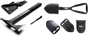 SOG Survival Hawk - Specialty Outdoor Tactical Hatchet, Fire Starter, Nail Puller & Entrenching Tool- 18.25 Inch Folding Survival Shovel