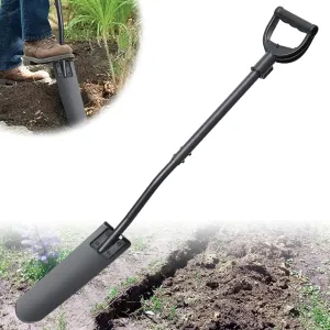 Spade Shovel,15 inch Long Narrow Spade, Heavy Duty Garden Trench Shovel for Digging,Trenching, Planting,Scraping, Edging with Cutting Blade, D Handle, Foot Rest Pedal, 45 Inches Drain Spade