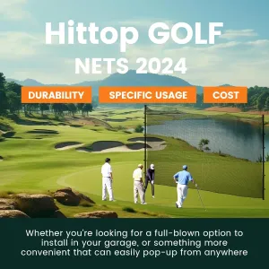 Sports Netting,Golf Practice Net Hitting Net with 33Feet Nylon Rope Also for Baseball, Hockey, Soccer, LAX and More - 10x10ft/10x15ft/10x20ft/10x25ft/10x30ft/10x40ft/10x50ft