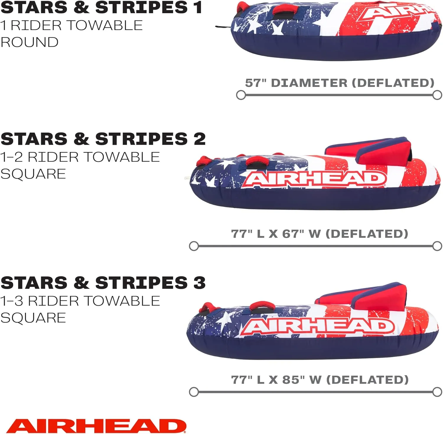 Sportsstuff Stars & Stripes | Towable Tube for Boating with 1-4 Rider Options