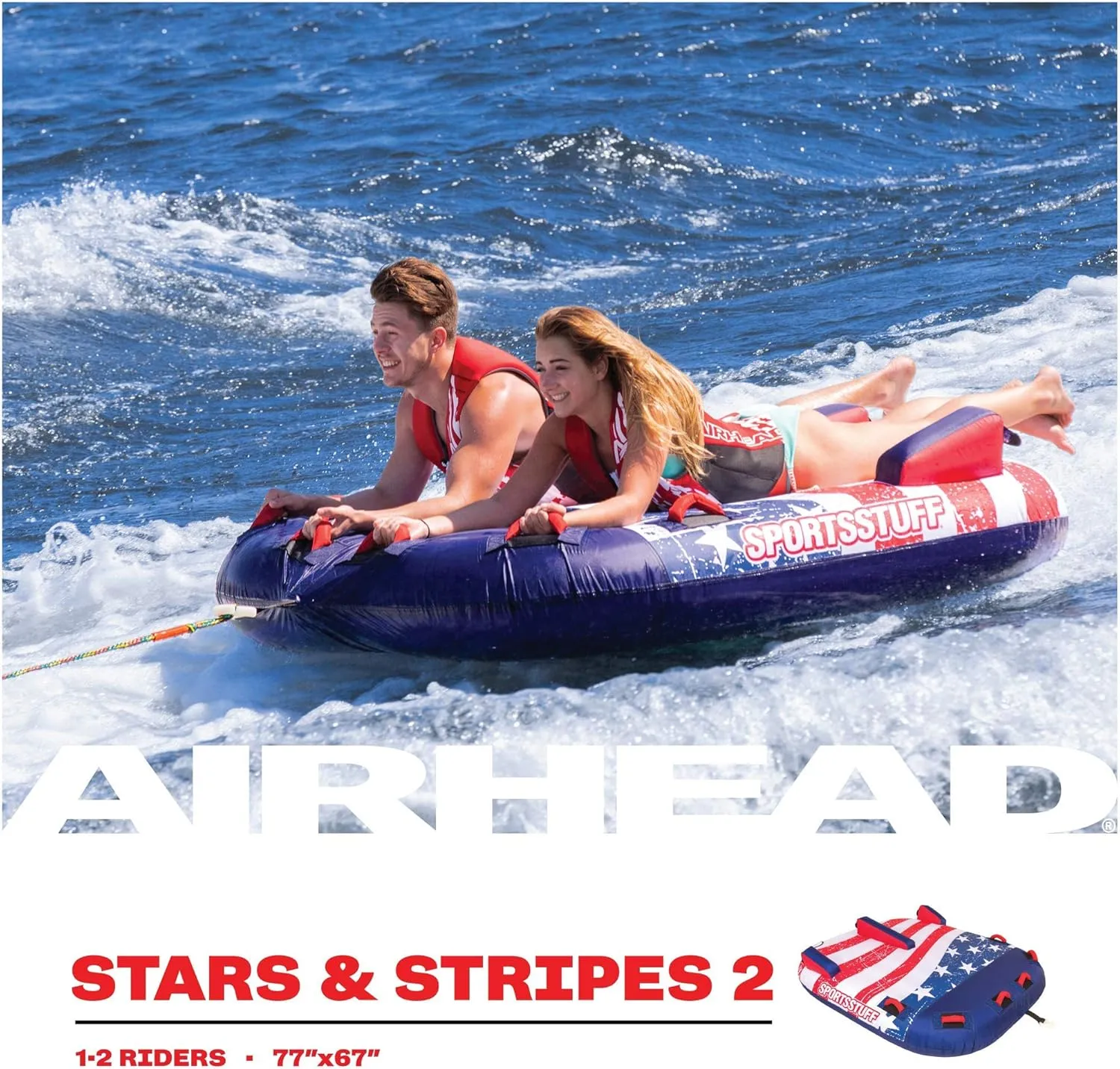 Sportsstuff Stars & Stripes | Towable Tube for Boating with 1-4 Rider Options