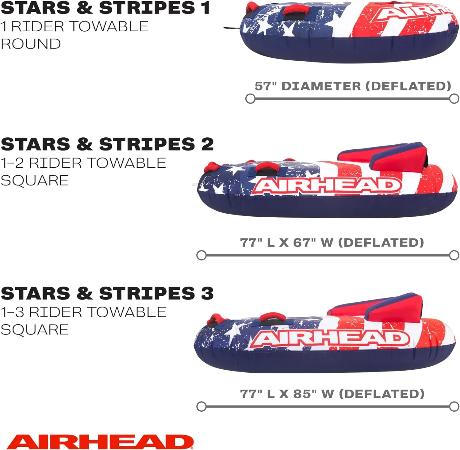 Sportsstuff Stars & Stripes | Towable Tube for Boating with 1-4 Rider Options