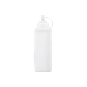 Square Squeeze Bottle Plastic Clear 1000ml