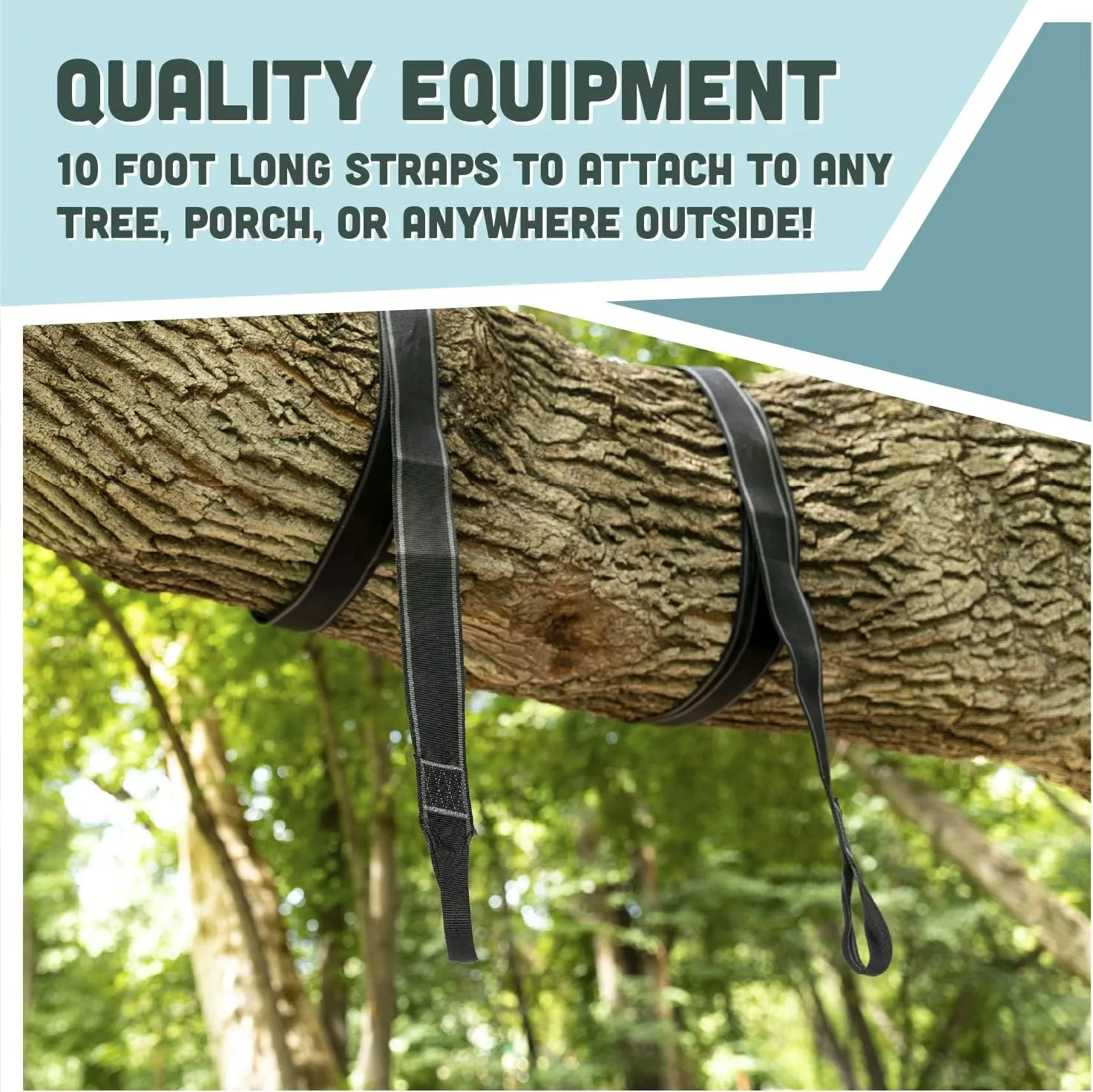 Squirrel Products Two Nylon Tree Swing Hanger Straps - 10ft Each