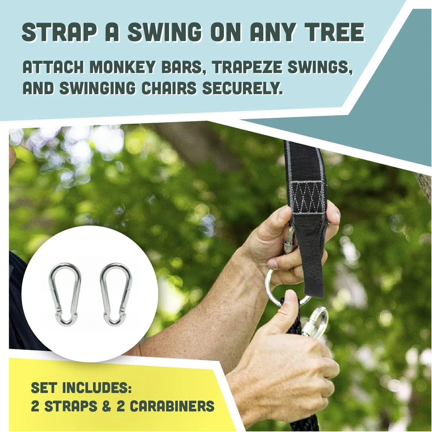 Squirrel Products Two Nylon Tree Swing Hanger Straps - 10ft Each