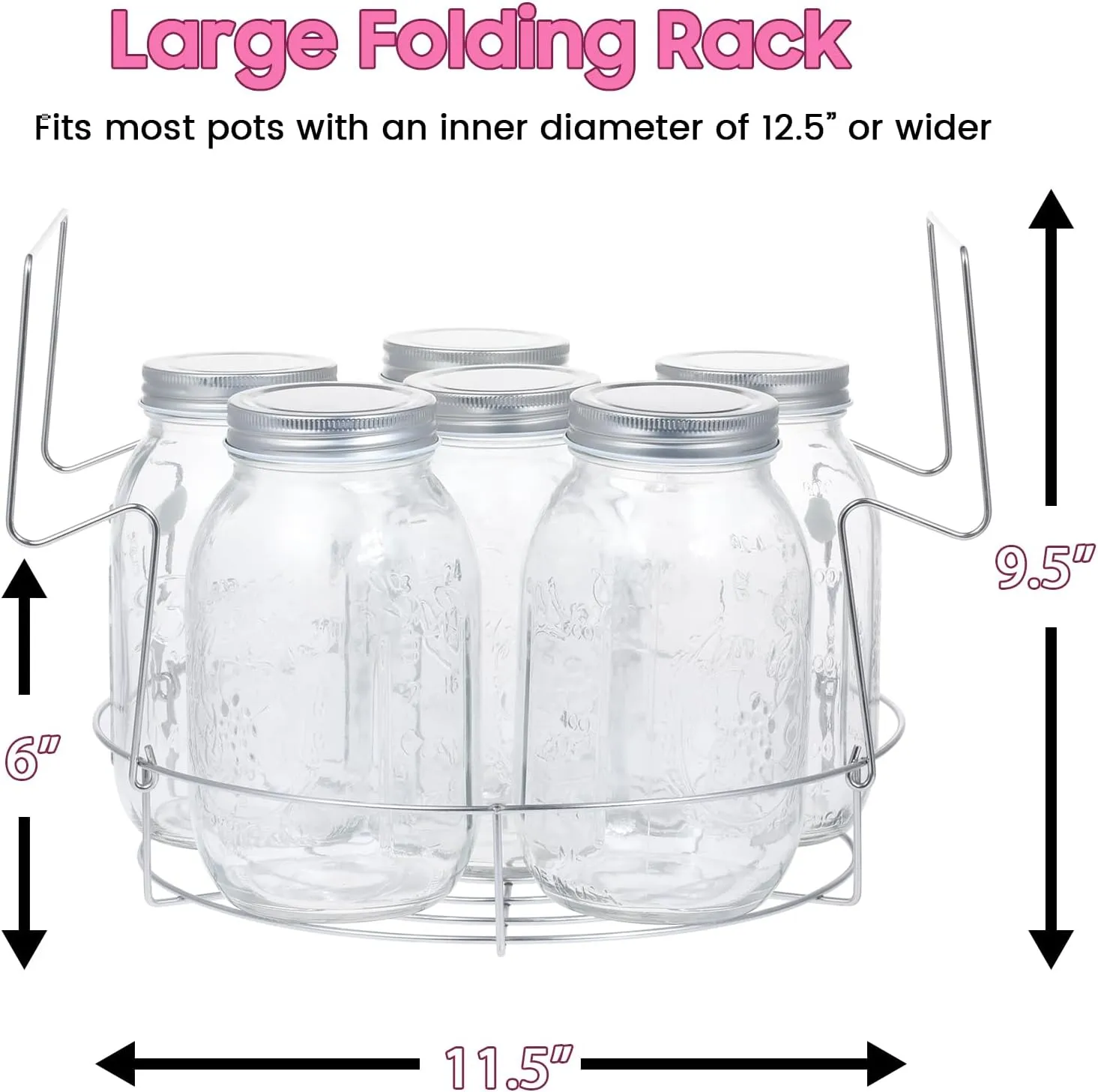 Stainless Steel Canning Pot with Rack and Lid, Large Water Bath Canner, Full Home Canning Supplies Starter Kit, Compatible with Induction and Glass Top Stoves (Pink)