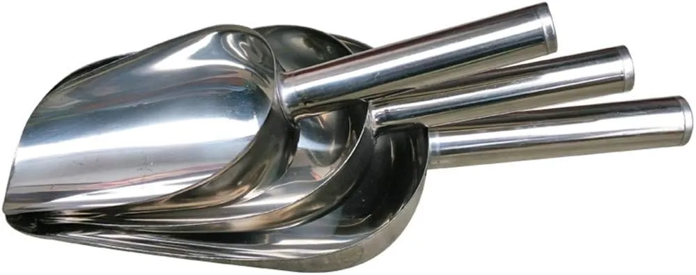Stainless Steel Sampling Shovel Wide Use Hand Sampler Particle Solid Powder Sampler Soil Chisel Durable & Heavy Duty Multi-Purpose Ice Scoop Food Shovel (Small 9 inch, Square)