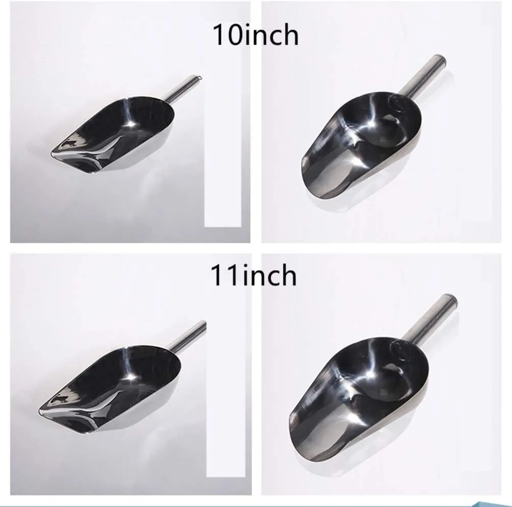 Stainless Steel Sampling Shovel Wide Use Hand Sampler Particle Solid Powder Sampler Soil Chisel Durable & Heavy Duty Multi-Purpose Ice Scoop Food Shovel (Small 9 inch, Square)