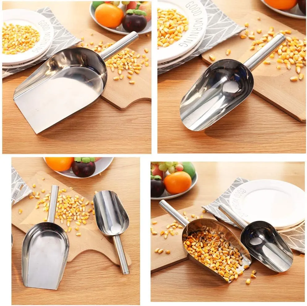 Stainless Steel Sampling Shovel Wide Use Hand Sampler Particle Solid Powder Sampler Soil Chisel Durable & Heavy Duty Multi-Purpose Ice Scoop Food Shovel (Small 9 inch, Square)