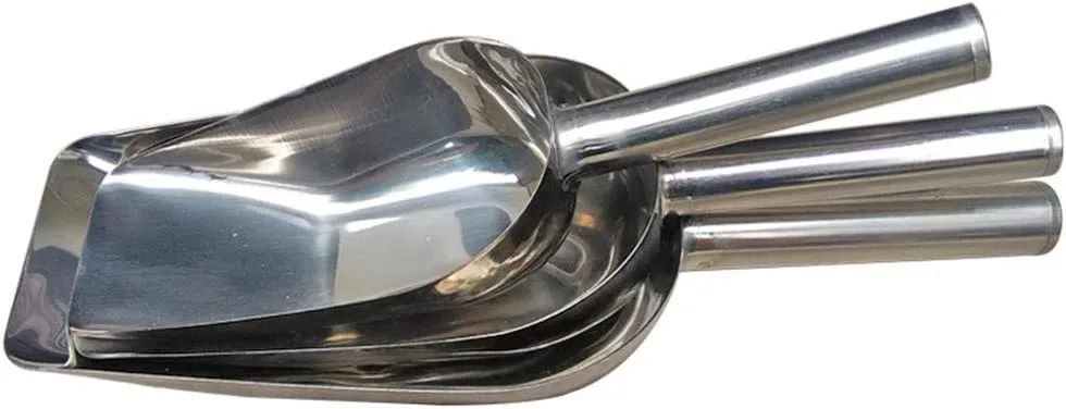 Stainless Steel Sampling Shovel Wide Use Hand Sampler Particle Solid Powder Sampler Soil Chisel Durable & Heavy Duty Multi-Purpose Ice Scoop Food Shovel (Small 9 inch, Square)