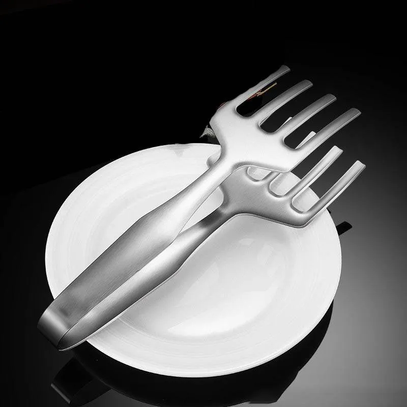 Stainless Steel Steak Frying Spatula Roast Fish BBQ Tongs Bread Meat Food Clip Drain Oil Leak Shovel Kitchen Cooking Utensils