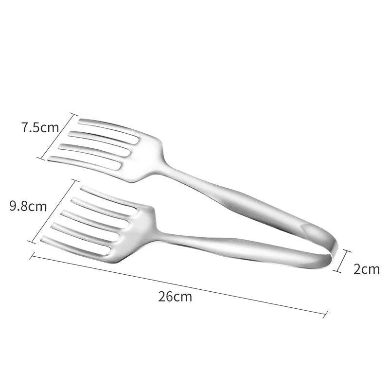 Stainless Steel Steak Frying Spatula Roast Fish BBQ Tongs Bread Meat Food Clip Drain Oil Leak Shovel Kitchen Cooking Utensils