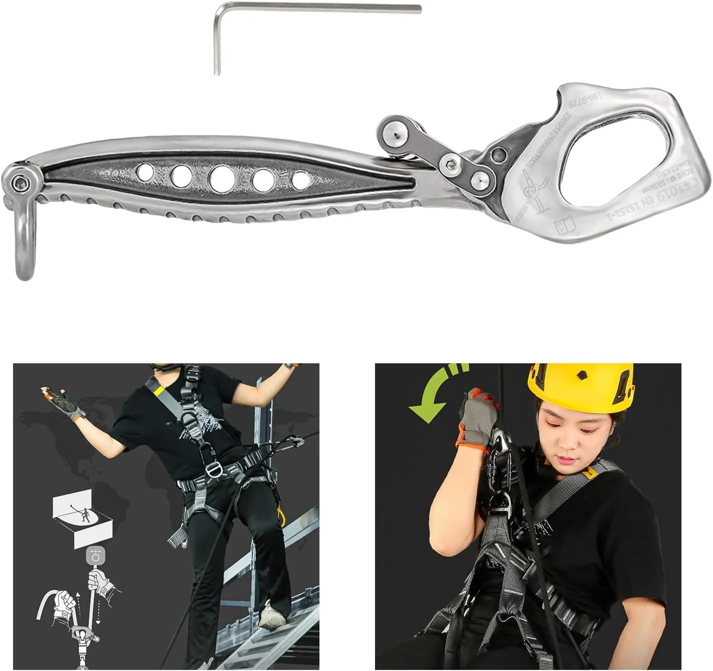 Stainless Steels Climb Descender Rigging Plate Rappel Rock Climbing Rescuing Belay Device Downhill Equipment Heavy Duty
