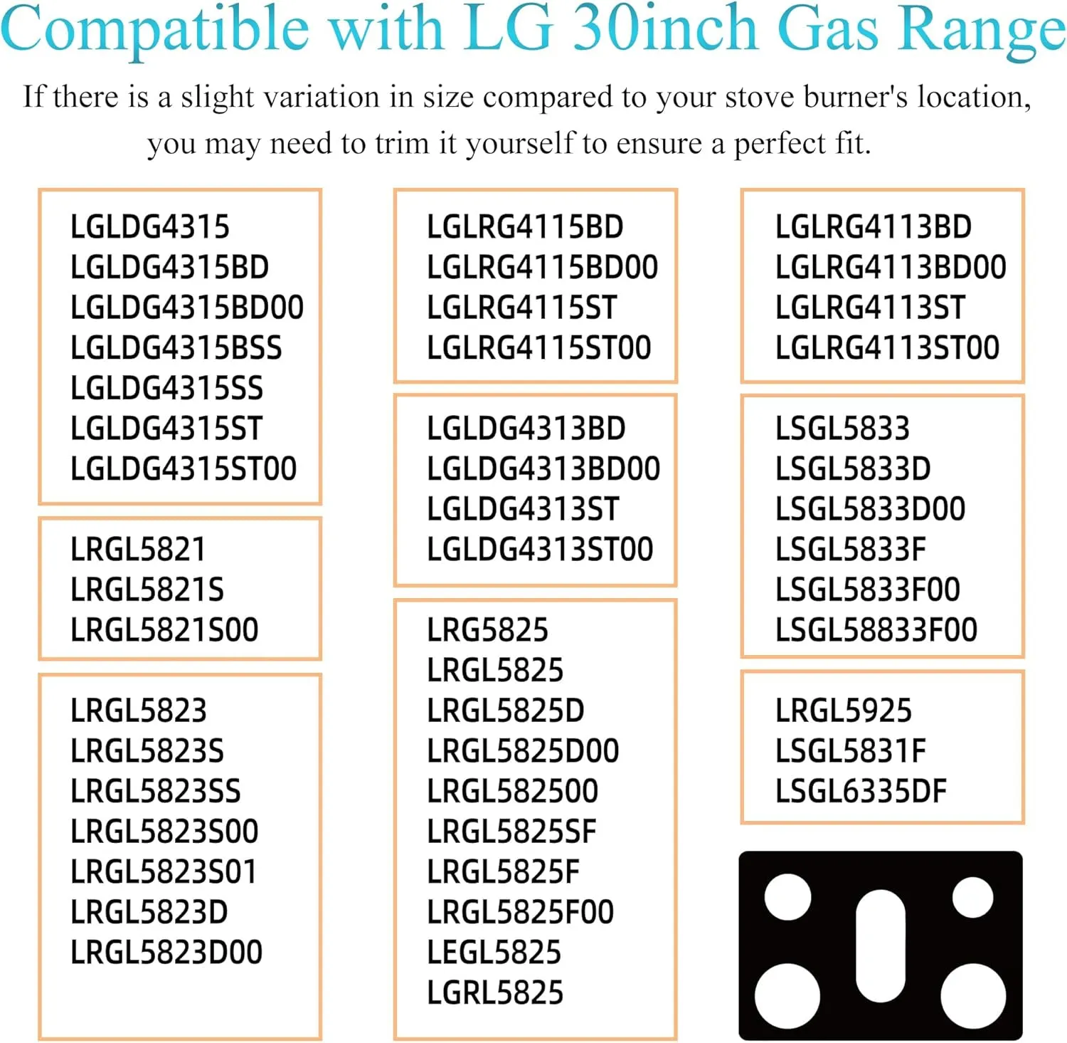 Stove Cover For LG Gas Stove Top Protector For Model LGLDG4315 LRG4115 LRG4113 LDG4313 LRGL5825, LSGL6335DF - Upgraded 0.4MM Thickness Stove Top Cover Guard With 2PCS Stove Gap Covers