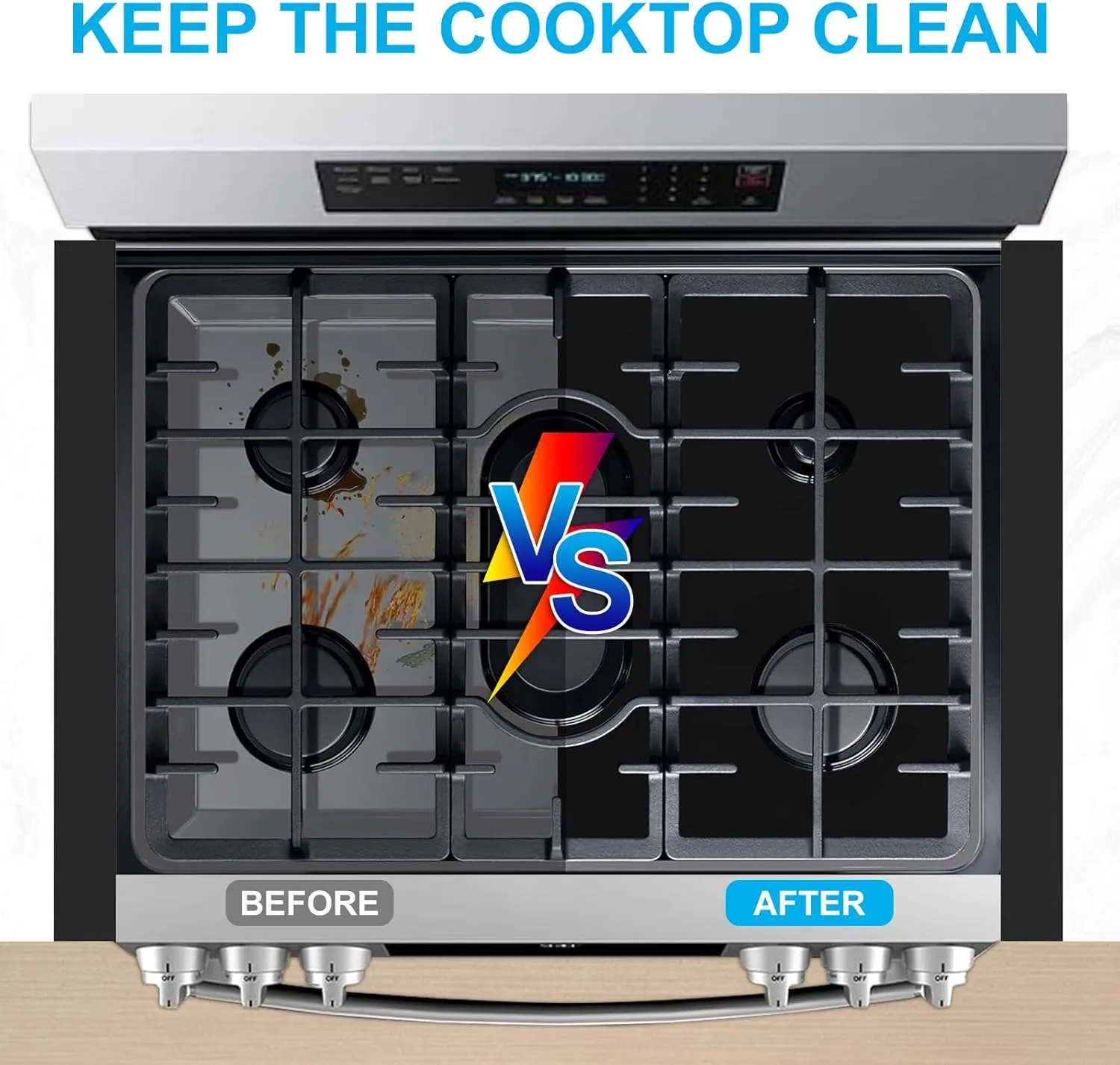 Stove Cover, Stove Top Protectors for Samsung Gas Range, 0.4 mm Thick Reusable Gas Stove Burner Covers, Non-Stick Stove Liner Compatible With Samsung Gas Stove, Washable Stove Protector