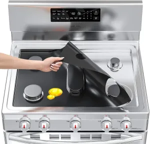 Stove Cover, Stove Top Protectors for Samsung Gas Range, 0.4 mm Thick Reusable Gas Stove Burner Covers, Non-Stick Stove Liner Compatible With Samsung Gas Stove, Washable Stove Protector