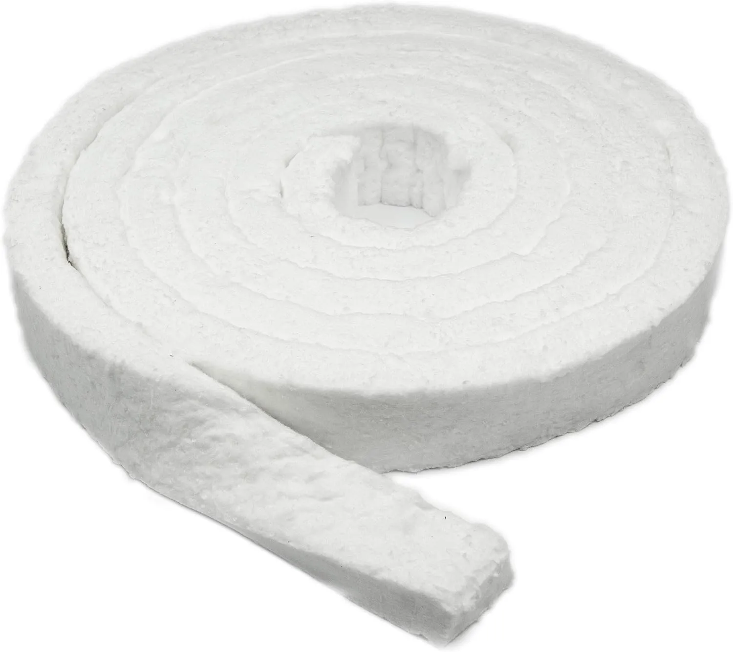 Strip Ceramic Fiber Alternative Blanket, 2200F Rated, 2" x 1" x 150", High Temperature Gasketing for Boiler, Wood Stove, Pellet Stove, Furnace, Kiln, Forge, 9500