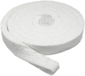 Strip Ceramic Fiber Alternative Blanket, 2200F Rated, 2" x 1" x 150", High Temperature Gasketing for Boiler, Wood Stove, Pellet Stove, Furnace, Kiln, Forge, 9500