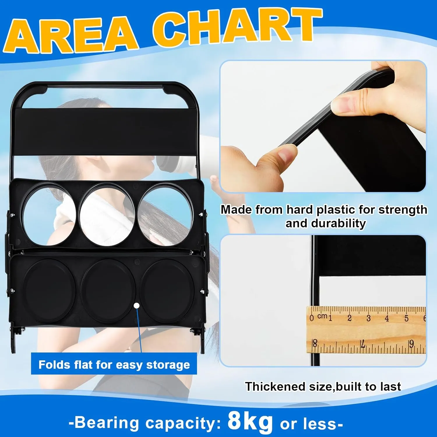 Suclain 14 Pcs Water Bottle Carrier with 20 Oz Bottles and Stickers Plastic Wide Mouth Sports Water Bottle Squeeze Team Bottles with Black Lid for Fitness Bike Gym (White)