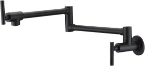 SUMERAIN Pot Filler Faucet Wall Mount Kitchen Faucet Oil Rubbed Bronze, Double-Jointed Swing and Dual Shut-Off Levers