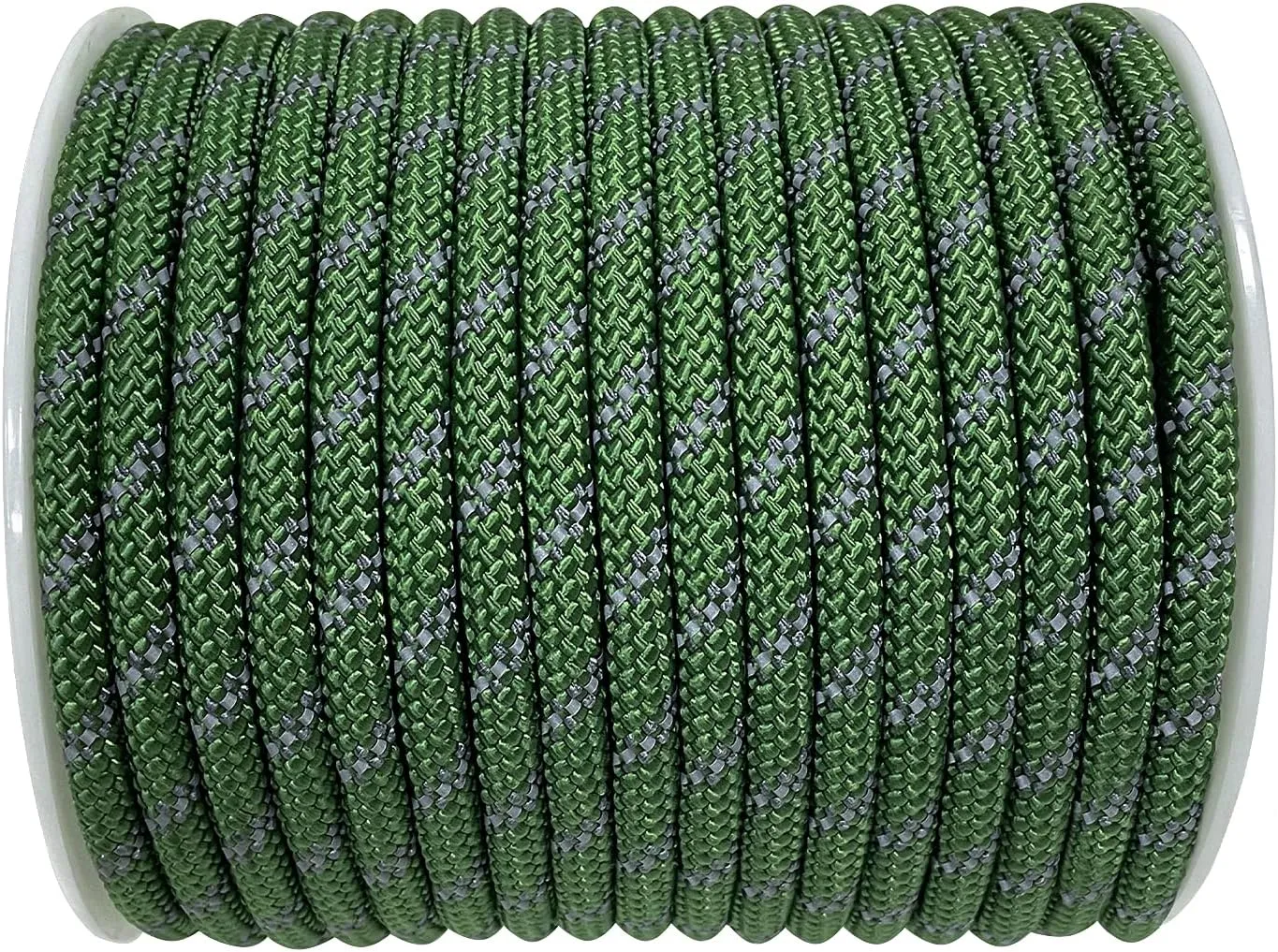 Sutekus 5/16" Accessory Cord Rope High Strength Utility Paracord 8mm Reflective Paracord Hiking Fishing Climbing Packaging 130FT (7mm Green)