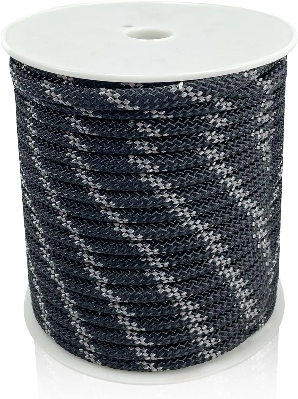 Sutekus 5/16" Accessory Cord Rope High Strength Utility Paracord 8mm Reflective Paracord Hiking Fishing Packaging 130FT (Black)