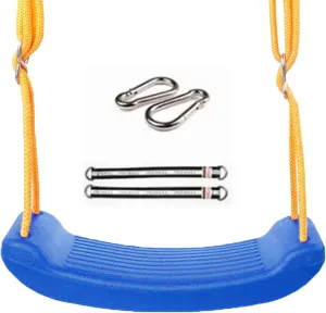 Swings Seats Heavy Duty, Playground Swing Set Accessories Replacement with Snap Hooks Adjustable Tear Resistant Rope Children Seat Swing for Outdoor Play Playground, Park, Trees, Backyard(Blue)