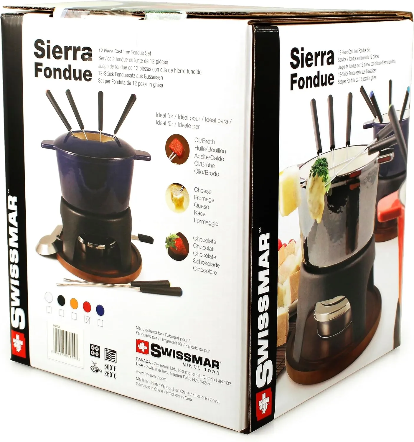 Swissmar Sierra 11 Piece Cast Iron Fondue Set - Metallic Black