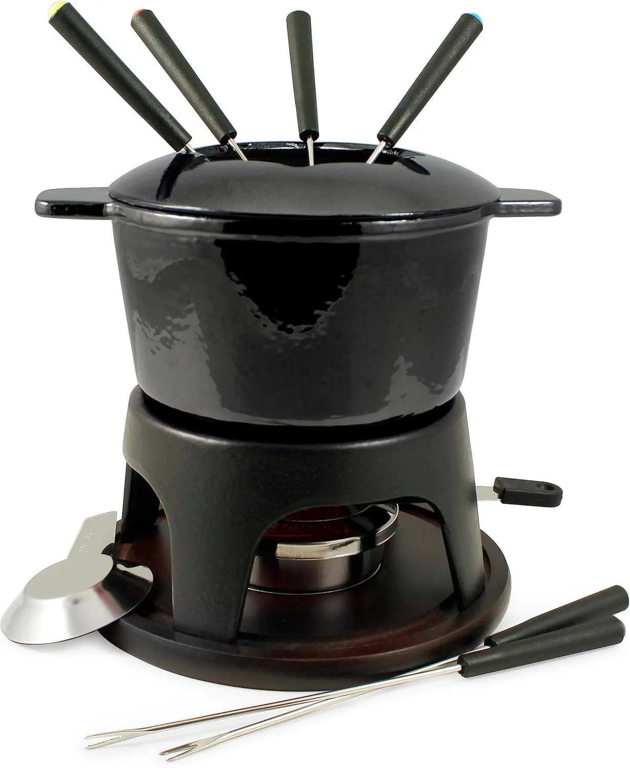 Swissmar Sierra 11 Piece Cast Iron Fondue Set - Metallic Black