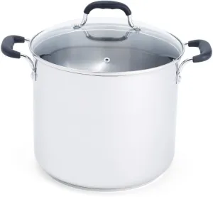 T-fal Specialty Stainless Steel Stockpot 12 Quart Oven Safe 350F Pots and Pans, Cookware Silver