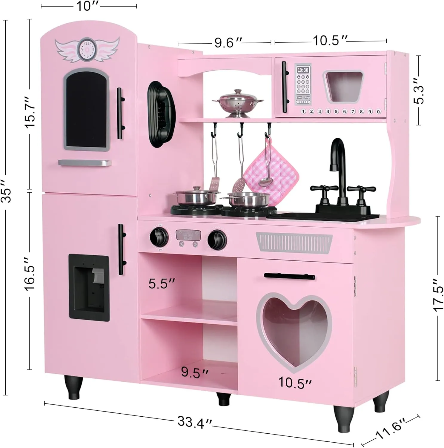 TaoHFE Kitchen Set for Kids Wooden Play Kitchen Toy Sets for Girls Gift Pink Kitchen for Toddlers Kitchen Playset Toys for Kids Age 3  Pretend Play with Lights & Sounds (Pink)