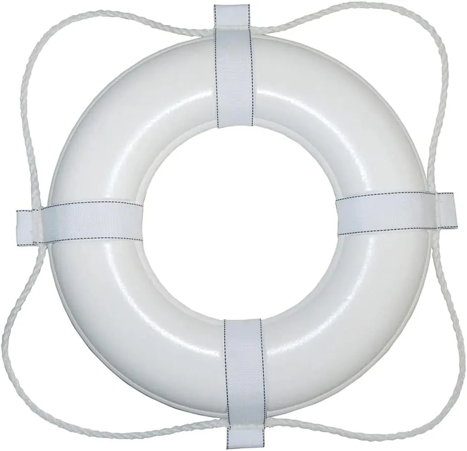 Taylor Made Products 380 30 Life Ring, White with White Rope