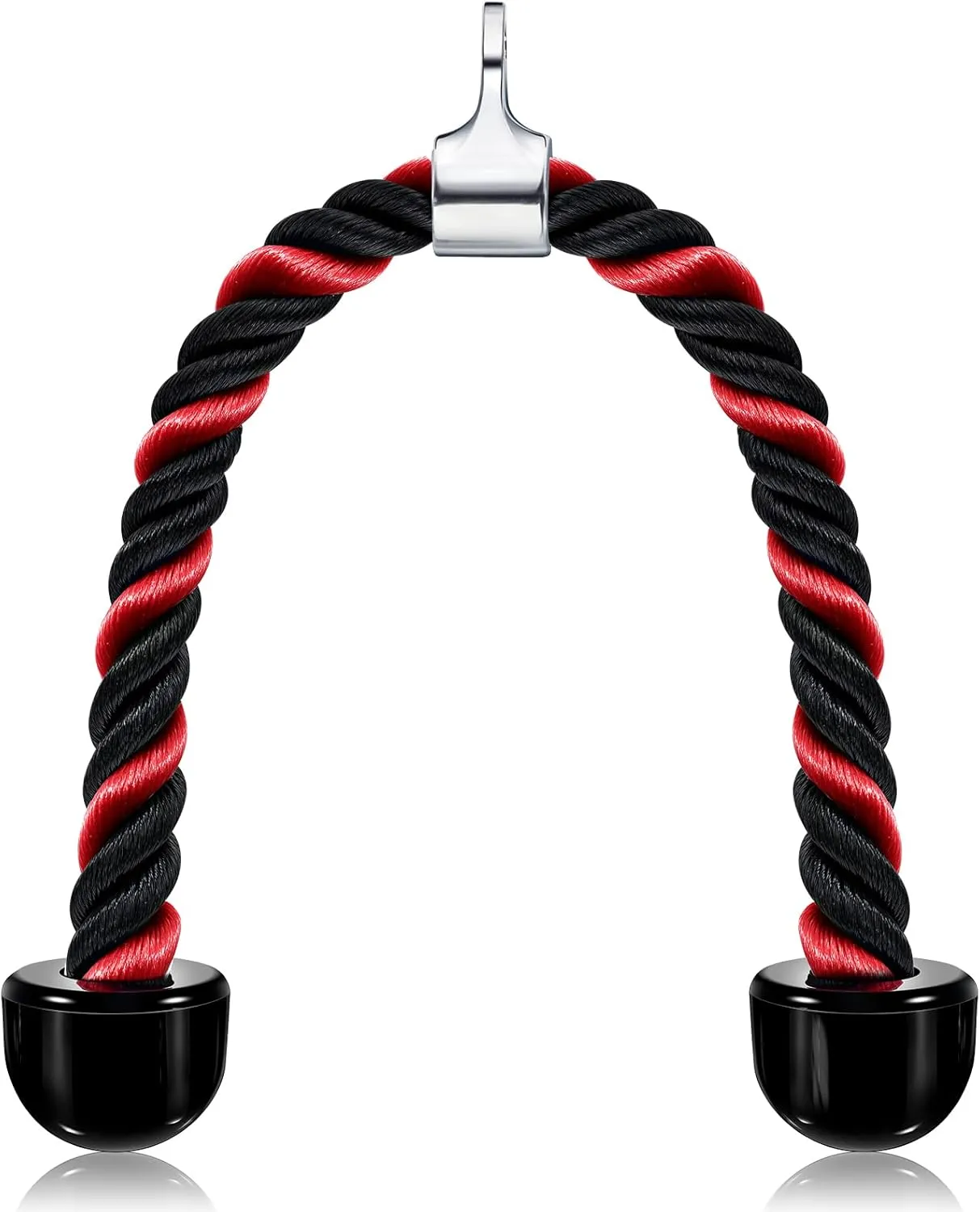 tchrules Universal Tricep Rope Pull Down, 27 Inch Heavy Duty Rope Length, Easy to Grip & Non Slip Cable Workout Exercise Machine Attachment, Suitable for Professional Gyms
