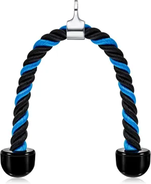 tchrules Universal Tricep Rope Pull Down, 27 Inch Heavy Duty Rope Length, Easy to Grip & Non Slip Cable Workout Exercise Machine Attachment, Suitable for Professional Gyms