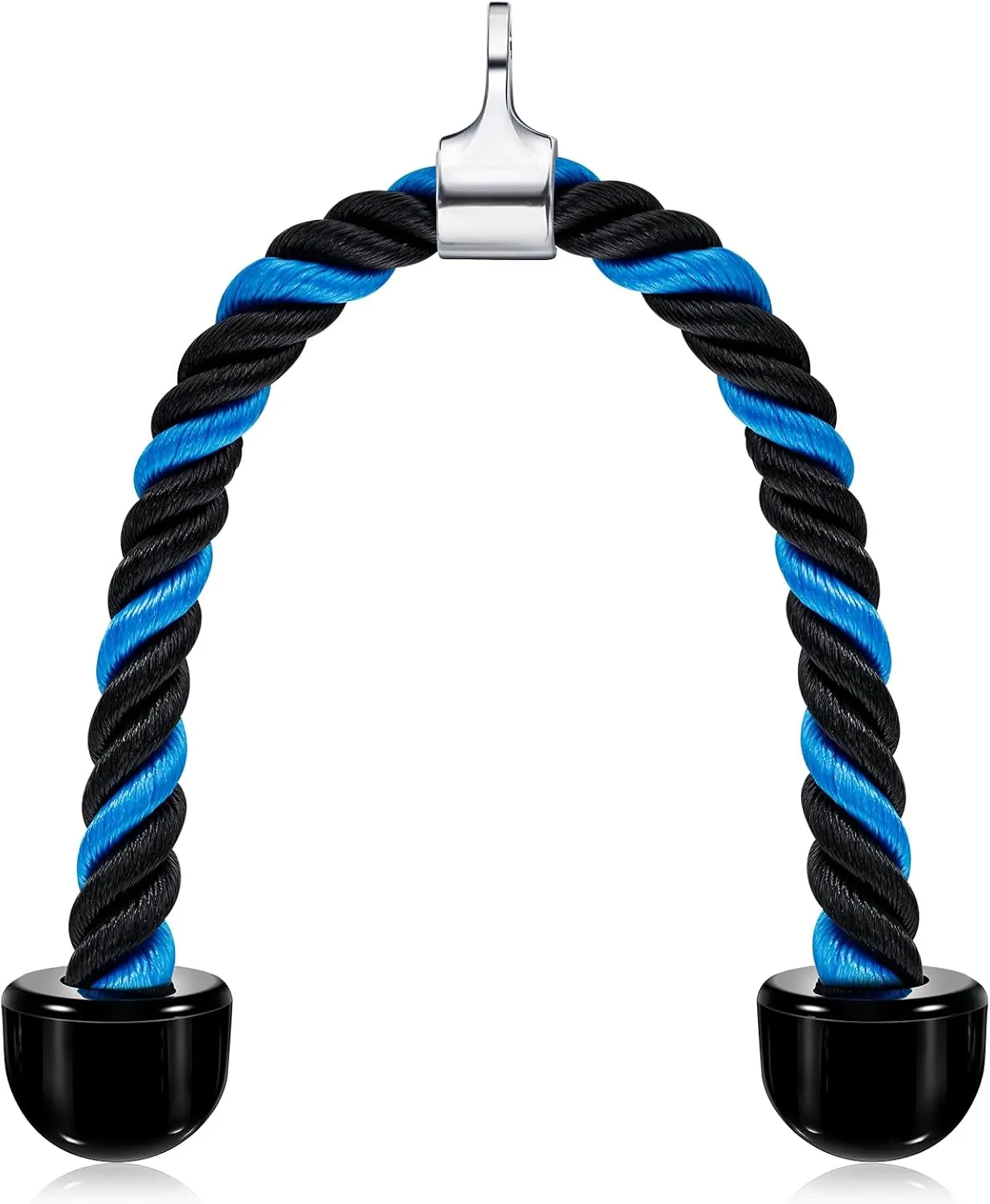 tchrules Universal Tricep Rope Pull Down, 27 Inch Heavy Duty Rope Length, Easy to Grip & Non Slip Cable Workout Exercise Machine Attachment, Suitable for Professional Gyms