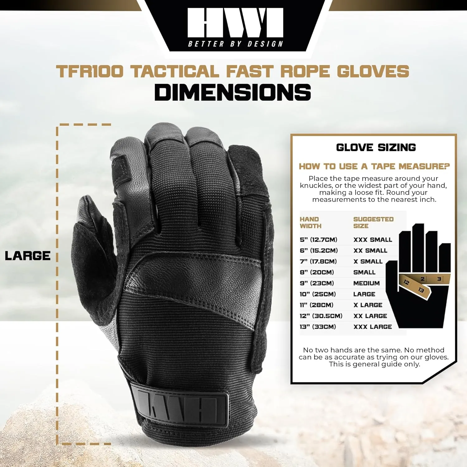 TFR100 Tactical Fast Rope Glove, Thick Goatskin Leather, Dexterity, Adventure, Outdoor Sport, Climbing, Rappelling