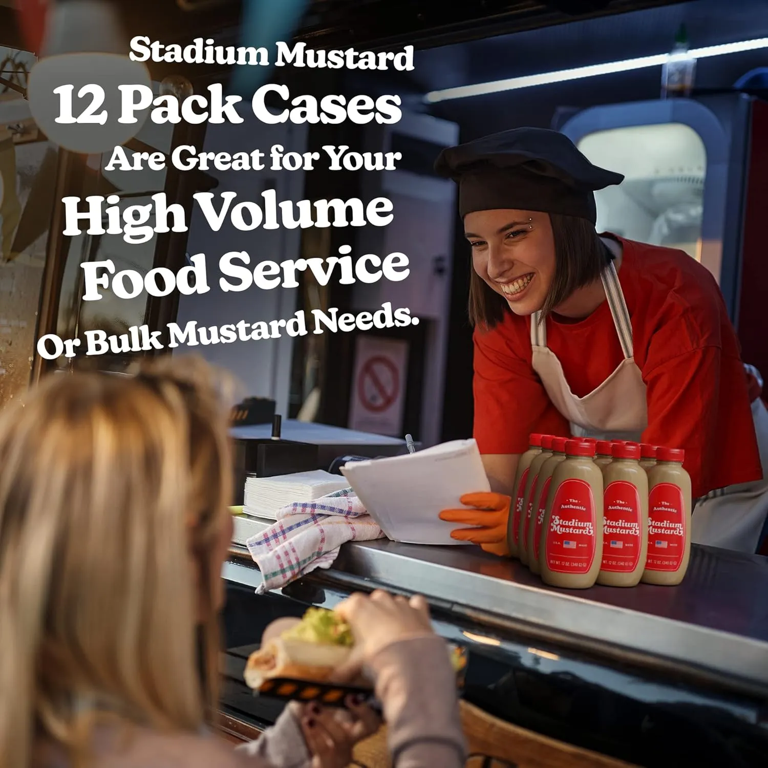 The Authentic Stadium Mustard. The Classic Condiment for Hot Dogs and Hamburgers. Gluten Free, Sugar Free, Kosher, Fat Free 12oz (Pack Of 12)
