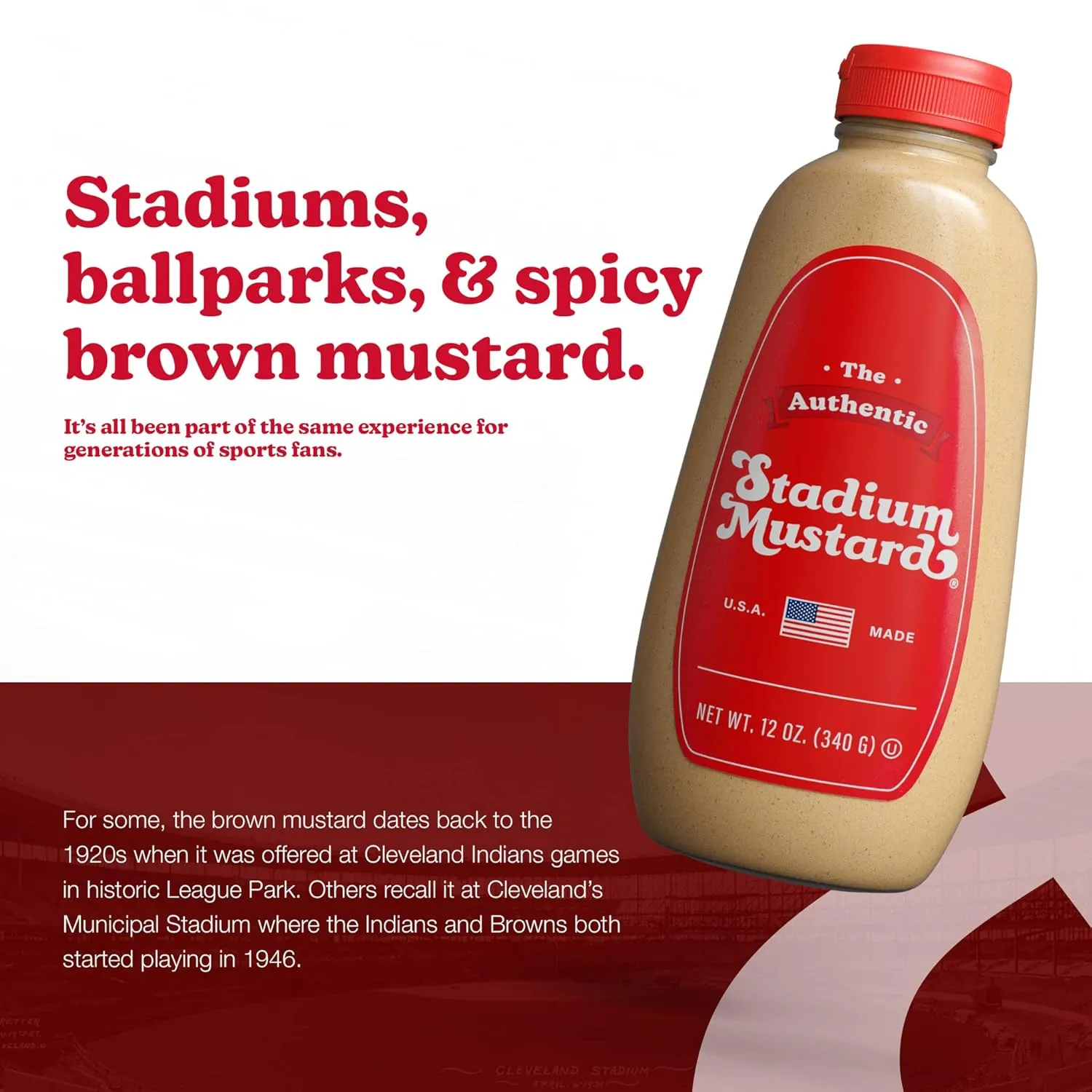 The Authentic Stadium Mustard. The Classic Condiment for Hot Dogs and Hamburgers. Gluten Free, Sugar Free, Kosher, Fat Free 12oz (Pack Of 12)