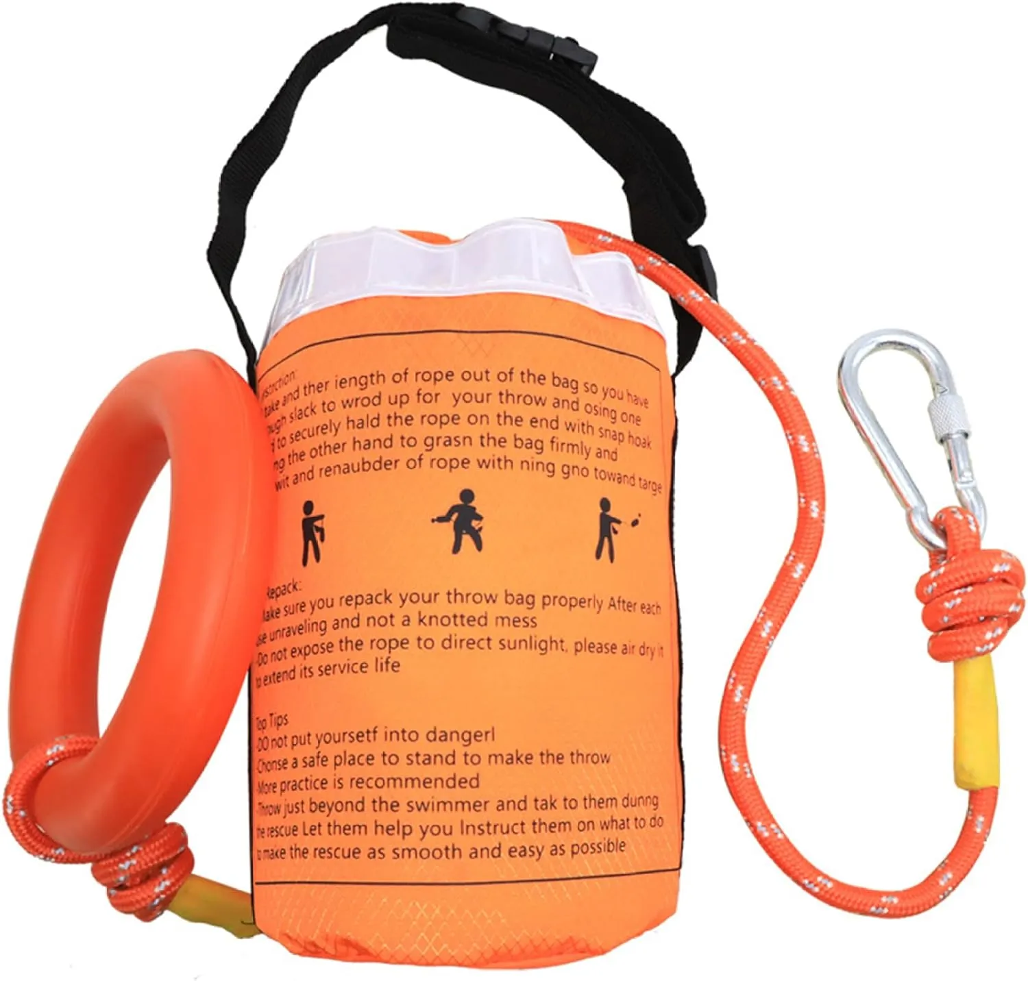 Throwable Flotation Device, Water Rescue Boat Rope Throw Bag 8mm Rope with 69ft Length Emergency Safety Equipment for Kayak Raft Boat Throwable Flotation Device