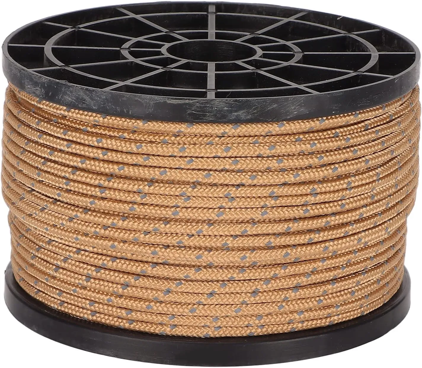 Topyond 50m Camping Tent Rope, Anti UV Wear Resistant Reflective,High Density Khaki Outdoor Parachute Cord,for Camping Outdoor Activities,Enhanced Visibility Durability