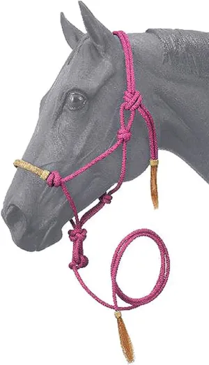 Tough 1 Rawhide Noseband Rope Halter with Lead