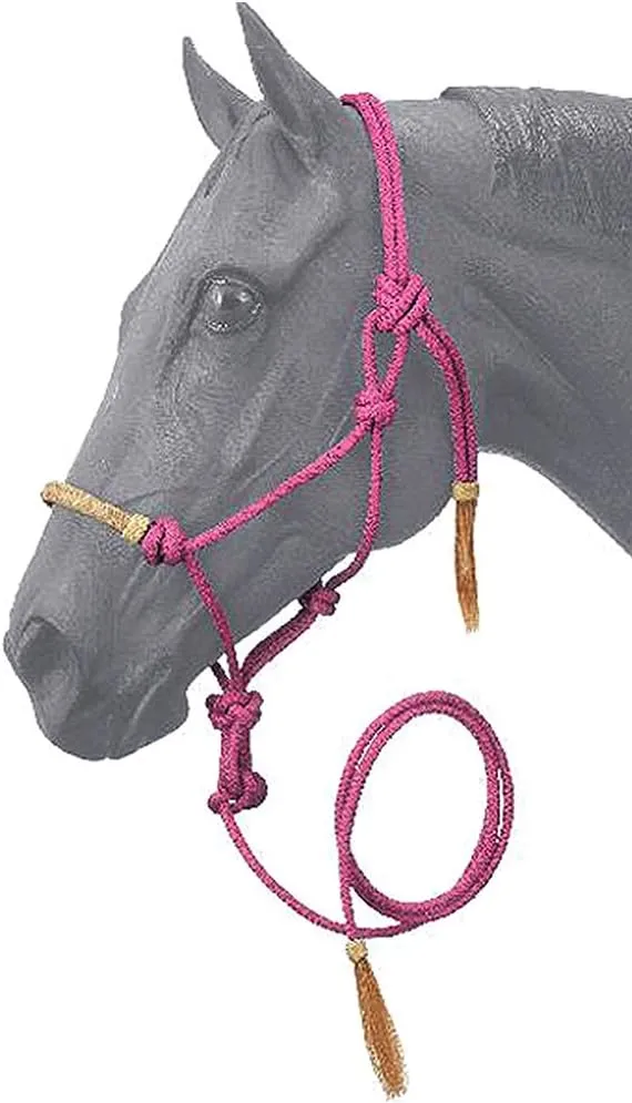 Tough 1 Rawhide Noseband Rope Halter with Lead
