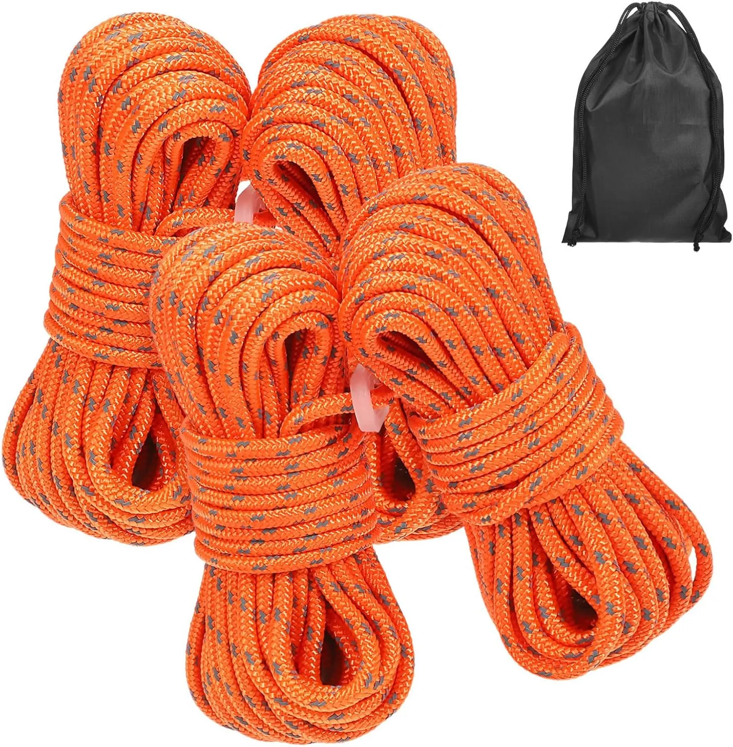 TOYANDONA 4pcs Reflective Camping Rope Tent Cord with Storage Bag for Outdoor Use High Visibility and Windproof for Hiking and Climbing Adventures