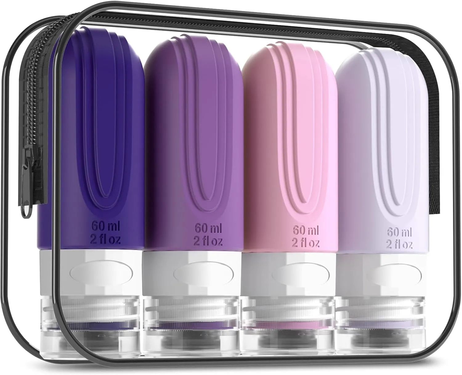 Travel Bottles for Toiletries, Tsa Approved 3Oz Travel Size Containers BPA Free Leak Proof Refillable Liquid Silicone Squeezable Travel Accessories for Shampoo Conditioner Lotion (4 Pack)