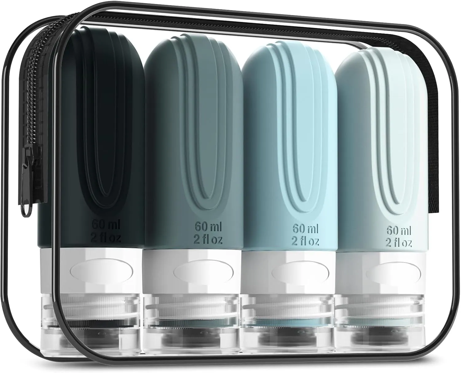 Travel Bottles for Toiletries, Tsa Approved 3Oz Travel Size Containers BPA Free Leak Proof Refillable Liquid Silicone Squeezable Travel Accessories for Shampoo Conditioner Lotion (4 Pack)