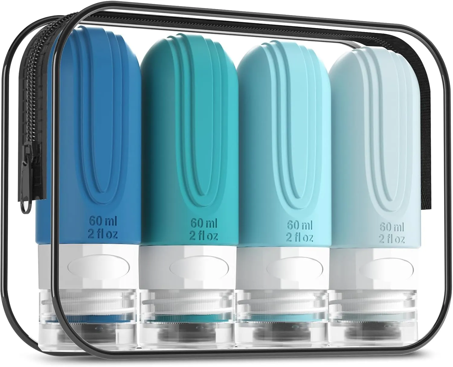 Travel Bottles for Toiletries, Tsa Approved 3Oz Travel Size Containers BPA Free Leak Proof Refillable Liquid Silicone Squeezable Travel Accessories for Shampoo Conditioner Lotion (4 Pack)