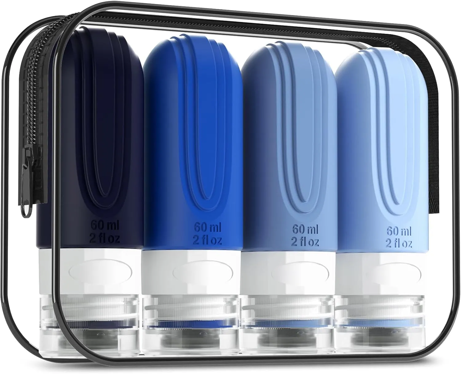 Travel Bottles for Toiletries, Tsa Approved 3Oz Travel Size Containers BPA Free Leak Proof Refillable Liquid Silicone Squeezable Travel Accessories for Shampoo Conditioner Lotion (4 Pack)