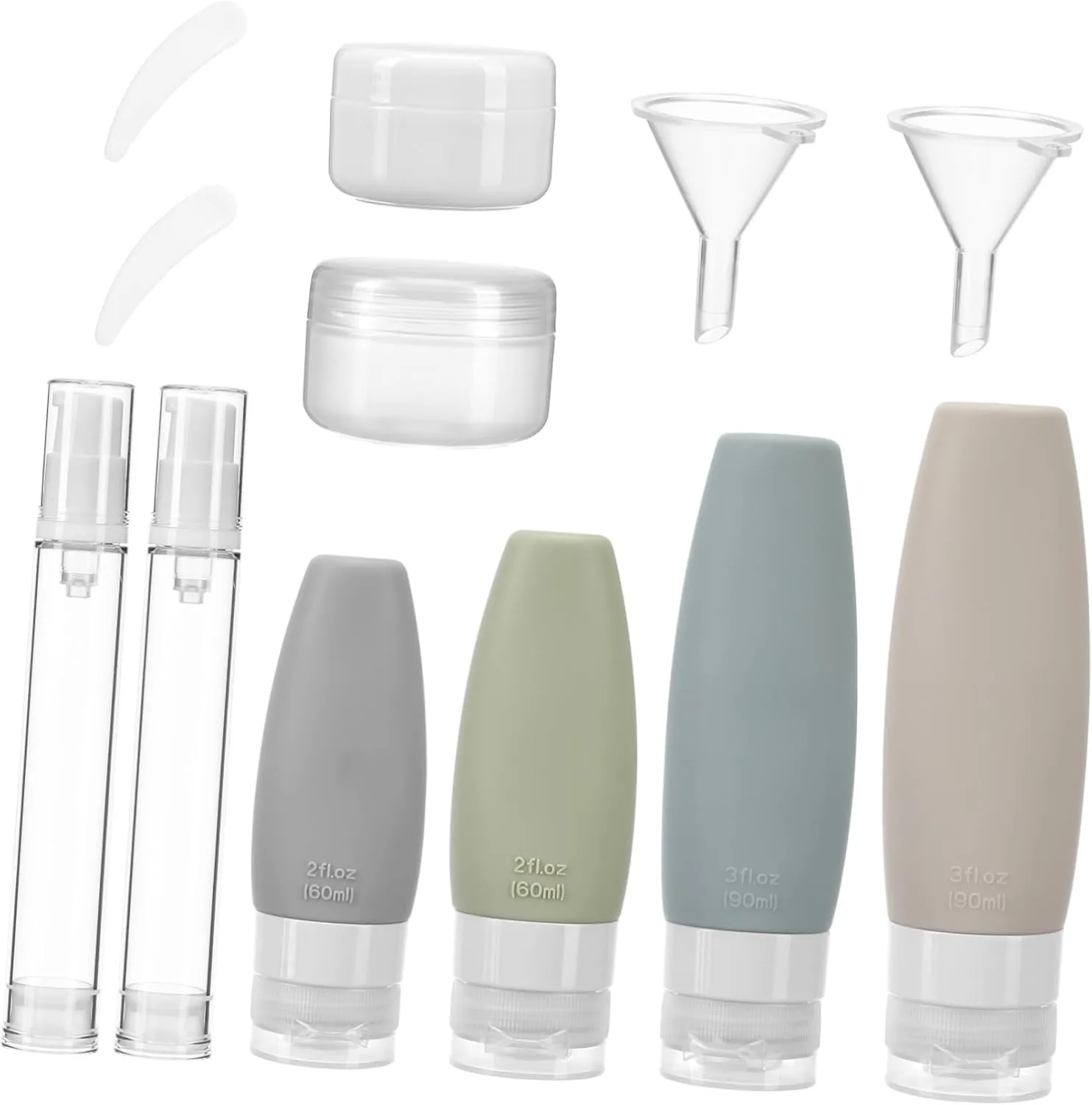 Travel Size Bottle Set 13-piece Silicone Toiletry Bottles Shampoo Dispenser Leak-proof Compact Refillable Travel Toiletries Containers