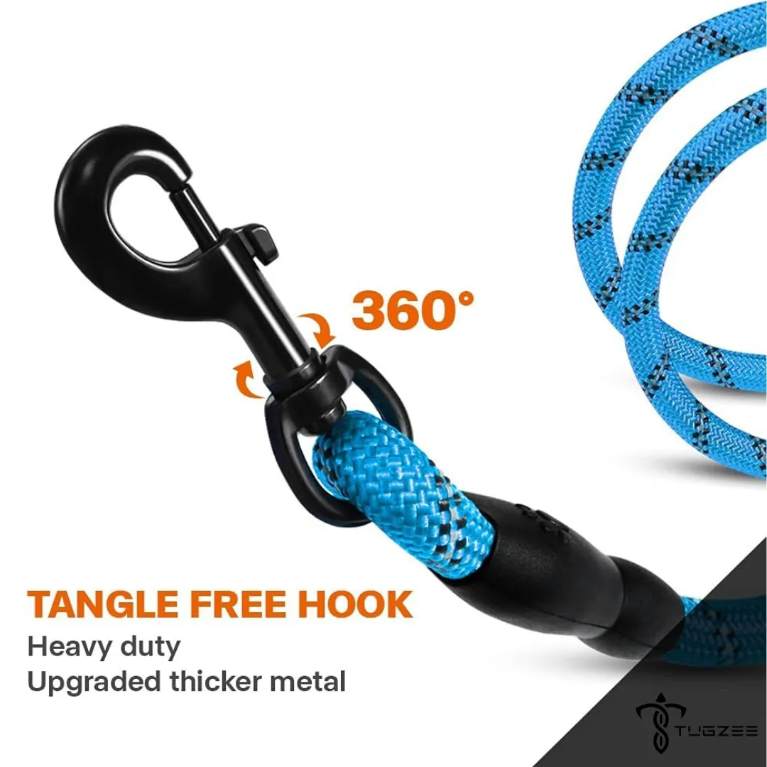 TUGZEE Dog Leash with Comfortable Padded Handle Reflective - Strong & Durable for Small Medium and Large Dogs